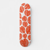 Skateboard Monstera - Orange et blanc (Devant)