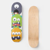 Skateboard Monstres empilées Orange Vert Noir Enfants (Recto)