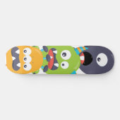 Skateboard Monstres empilées Orange Vert Noir Enfants (Horz)