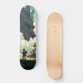 Skateboard Monstruo lagarto y guerrero japonés (Recto)