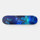 Skateboard Morpho Butterfly in the Dark Background (Horz)