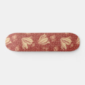 Skateboard Morris Inspiré Lily Flower Botanique Rouge Textile (Horz)