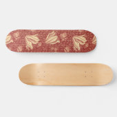 Skateboard Morris Inspiré Lily Flower Botanique Rouge Textile (Horz)