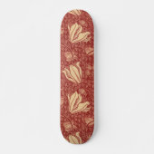 Skateboard Morris Inspiré Lily Flower Botanique Rouge Textile (Devant)