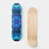 Skateboard Mosaic Kaleidoscope Fleur bleu et violet (Recto)