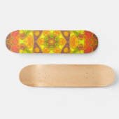 Skateboard Mosaic Mandala Fleur Jaune Orange et Violet (Horz)