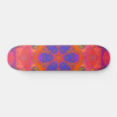 Skateboard Mosaic Mandala Fleur orange violet et rose (Horz)