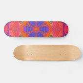 Skateboard Mosaic Mandala Fleur orange violet et rose (Horz)