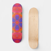 Skateboard Mosaic Mandala Fleur orange violet et rose (Recto)