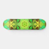Skateboard Mosaic Mandala Flower vert bleu et jaune (Horz)