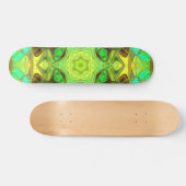 Skateboard Mosaic Mandala Flower vert bleu et jaune (Horz)