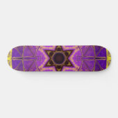 Skateboard Mosaic Mandala violet et jaune (Horz)