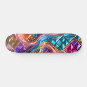 Skateboard Mosaïque 3D Abstraite de Luxe  (Horz)