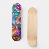 Skateboard Mosaïque 3D Abstraite de Luxe  (Recto)