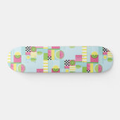 Skateboard Mosaïque colorée estivale, kiwi de pastèque (Horz)
