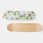 Skateboard Mosaïque colorée estivale, kiwi de pastèque (Horz)