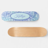 Skateboard Mosaïque de marbre Swirl Sheen Plaque de nom modif (Horz)