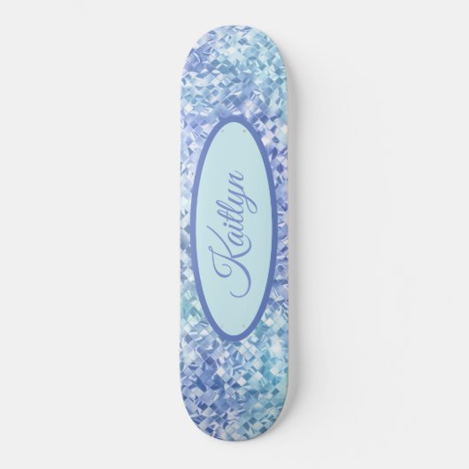 Skateboard Mosaïque de marbre Swirl Sheen Plaque de nom modif (Recto)