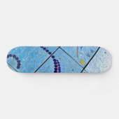 Skateboard Mosaïque de miroir géométrique de Baltimore bleu A (Horz)