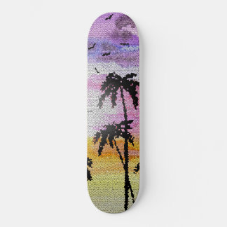 Skateboard Mosaïque du coucher de soleil des palmiers