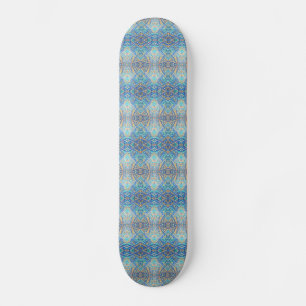 Skateboard mosaïque marocaine bleu turquoise aquamarine