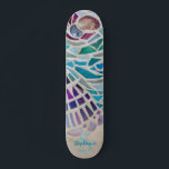 Skateboard Mosaïque personnalisée<br><div class="desc">Ce skate board est décoré d'un motif en mosaïque de coquillages. Customisez-le avec votre nom et votre monogramme. Parce que nous créons notre propre oeuvre,  vous ne trouverez pas cette image exacte d'autres designers. Mosaïque originale © Michele Davies.</div>
