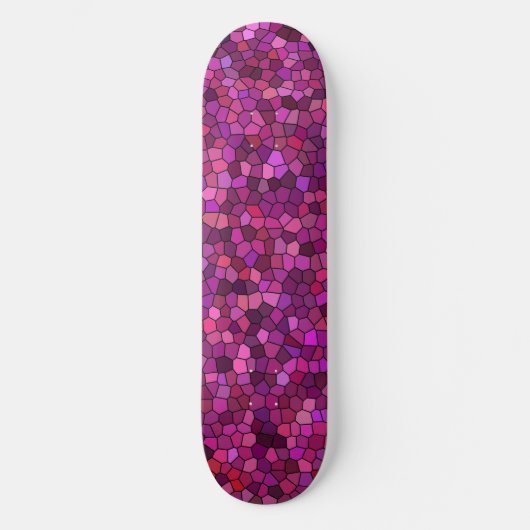 Skateboard Mosaïque Rose Violet (Recto)