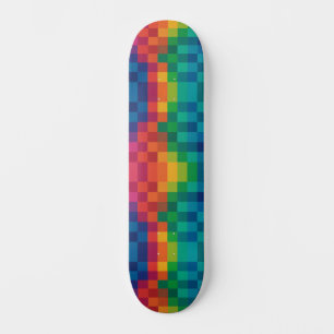 Skateboard Motif à carreaux colorés