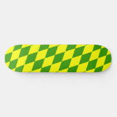 Skateboard Motif à carreaux Harlequin jaune vert (Horz)