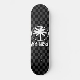 Skateboard Motif à damier noir et gris