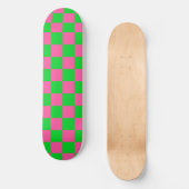 Skateboard Motif À damiers chèque rose vert (Recto)