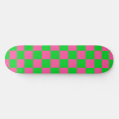 Skateboard Motif À damiers chèque rose vert (Horz)
