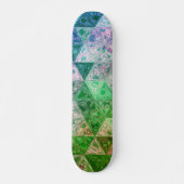 Skateboard Motif à fleurs bleu et vert (Devant)