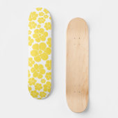 Skateboard Motif à fleurs - Citron jaune et blanc (Recto)