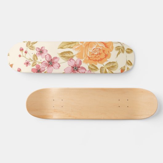Skateboard Motif à fleurs orange (Horz)