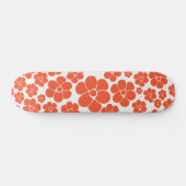 Skateboard Motif à fleurs - Orange et Blanc (Horz)