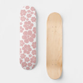 Skateboard Motif à fleurs - rose et blanc (Recto)