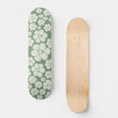 Skateboard Motif à fleurs - Vert (Recto)