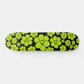 Skateboard Motif à fleurs - Vert citron (Horz)