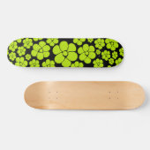 Skateboard Motif à fleurs - Vert citron (Horz)