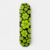 Skateboard Motif à fleurs - Vert citron (Devant)