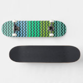 Skateboard Motif à la menthe et au fromage vert Zigzag (Horz)