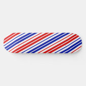 Skateboard Motif à rayures blanches rouges bleues (Horz)