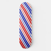 Skateboard Motif à rayures blanches rouges bleues (Recto)