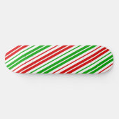Skateboard Motif à rayures blanches rouges et vertes (Horz)