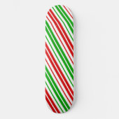 Skateboard Motif à rayures blanches rouges et vertes (Recto)