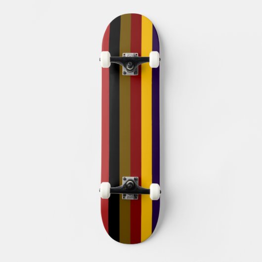 Skateboard Motif à rayures de couleur rétro (Recto)