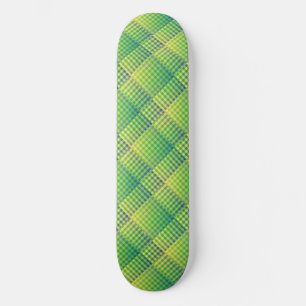 Skateboard Motif abstrait à carreaux verts et bleus