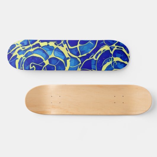 Skateboard Motif Abstrait Bleu clair Mosiac (Horz)