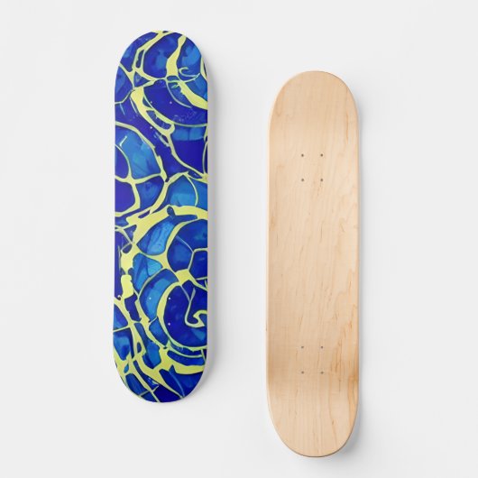 Skateboard Motif Abstrait Bleu clair Mosiac (Recto)